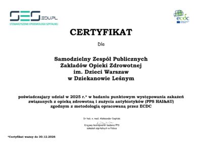 Badanie Punktowe Zakażeń Związanych z Opieką Zdrowotną i Stosowania Antybiotyków (PPS HAI&AU)