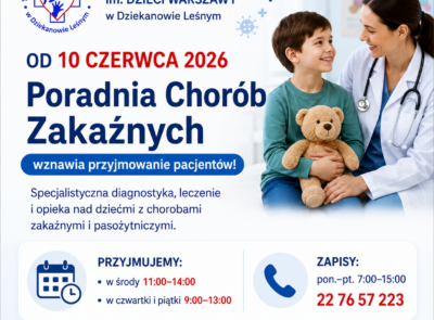 Poradnia Chorób Zakaźnych wznawia przyjmowanie pacjentów.